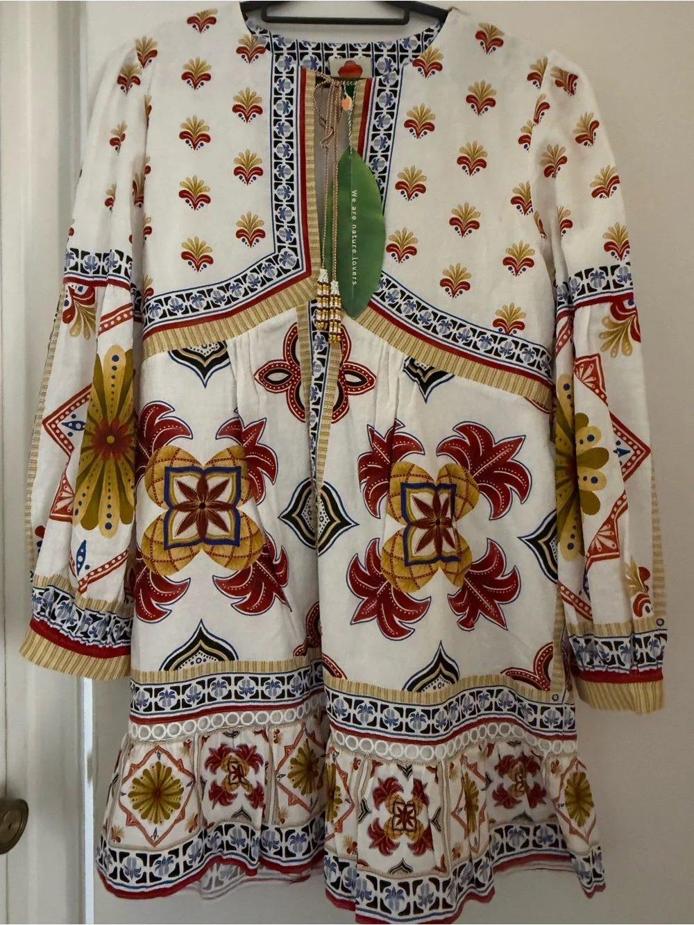 FARM Rio White Mini Dress with Red, Yellow & Blue Floral Motif - Picture 11 of 11